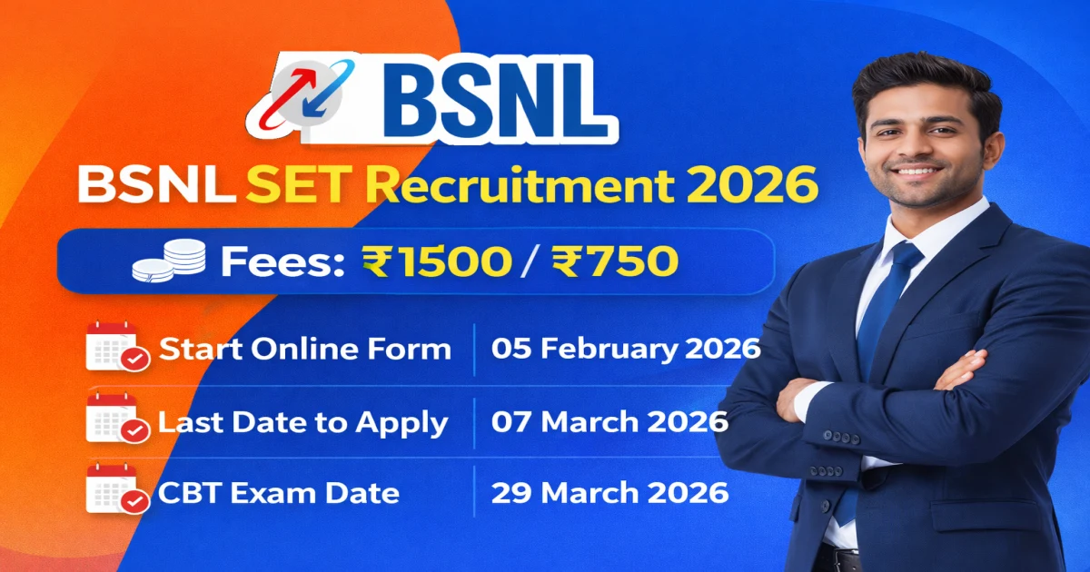 BSNL Senior Executive Trainee SET Recruitment 2026
