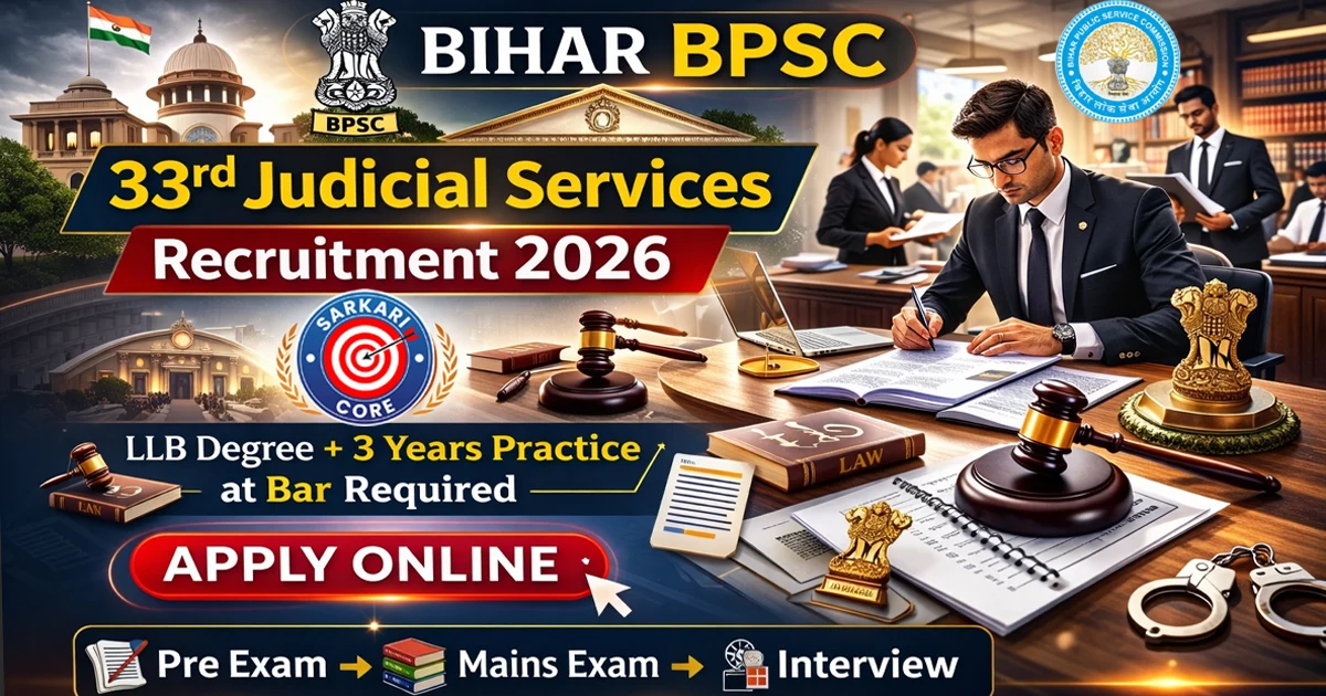 Bihar BPSC 33rd Judicial Services Recruitment 2026
