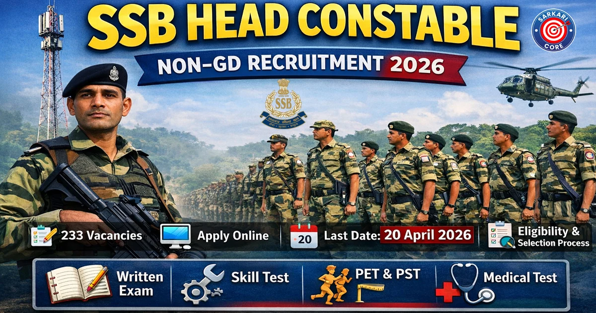SSB Head Constable Non-GD Recruitment 2026