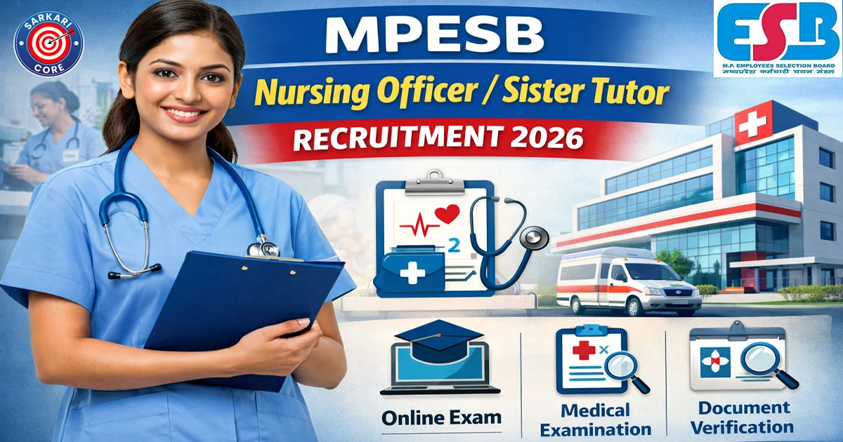 MPESB Nursing Officer / Sister Tutor Recruitment 2026