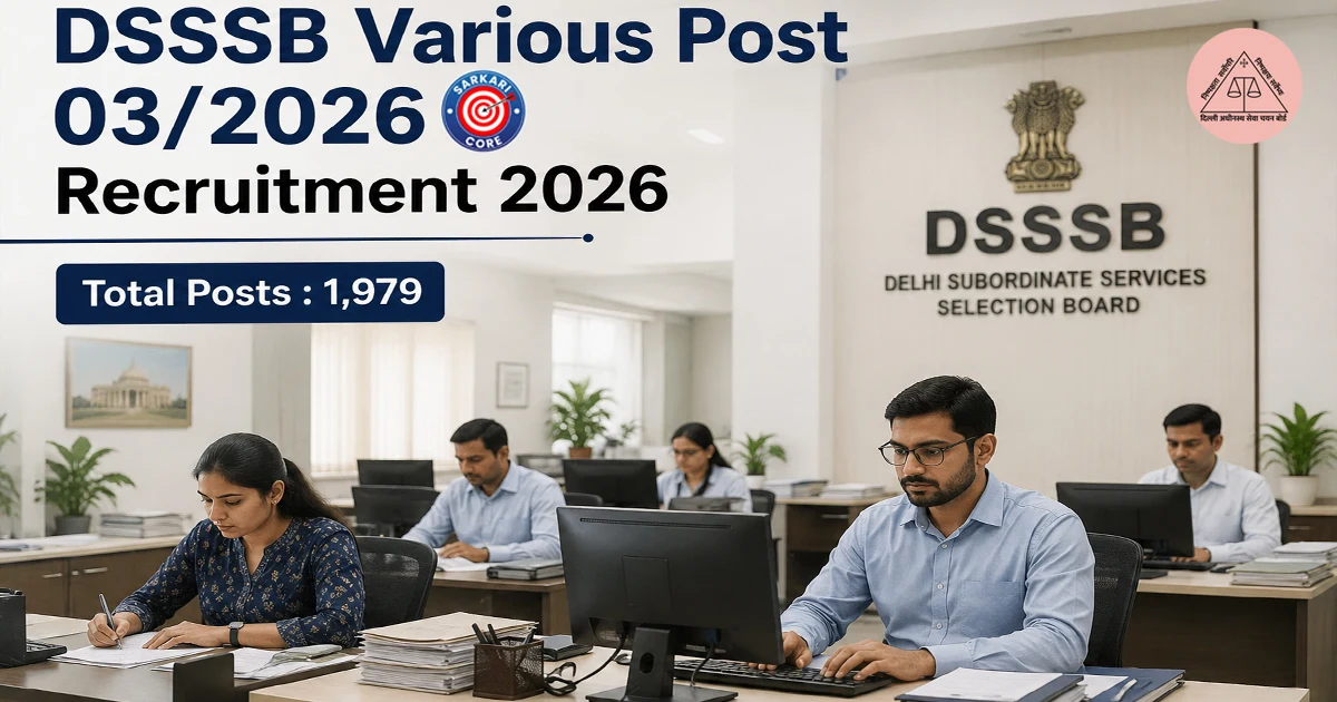 DSSSB Various Post 03/2026 Recruitment 2026