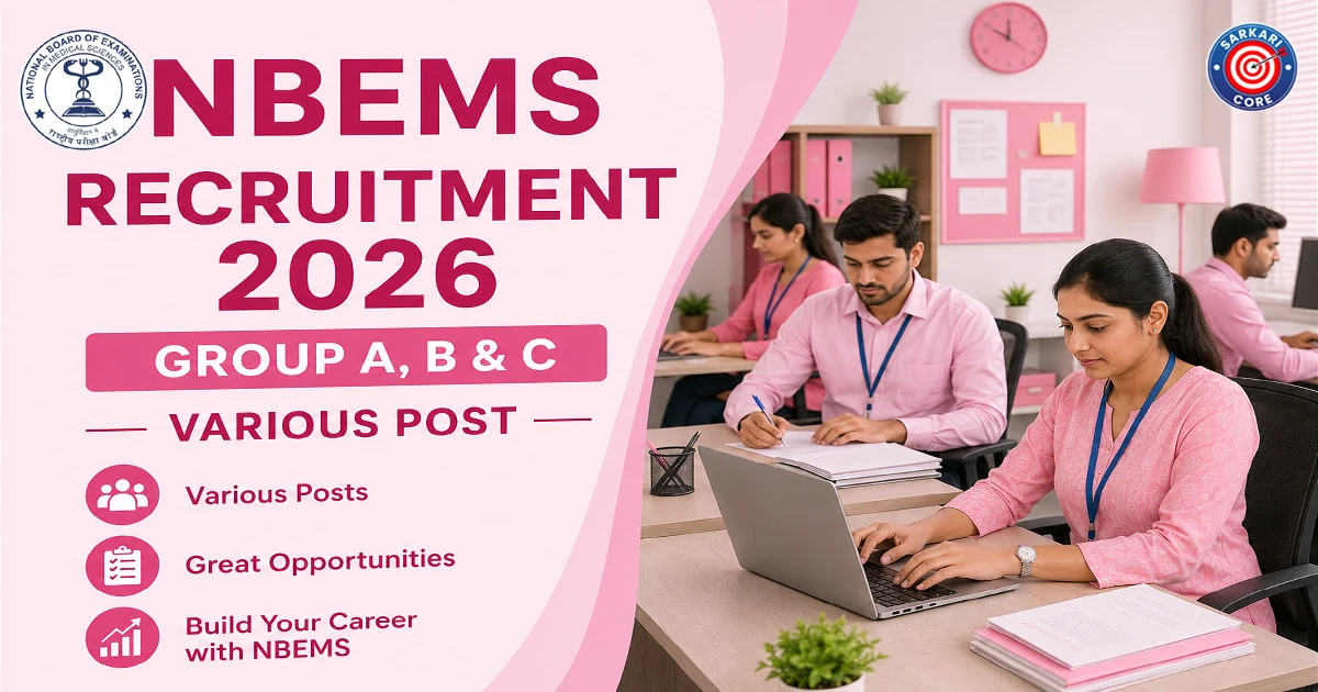 NBEMS Group A, B & C Various Post Recruitment 2026