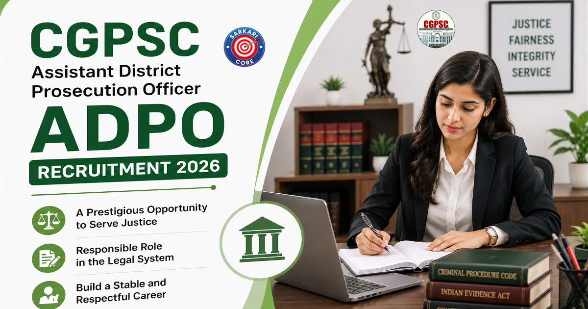 CGPSC Assistant District Prosecution Officer ADPO Recruitment 2026
