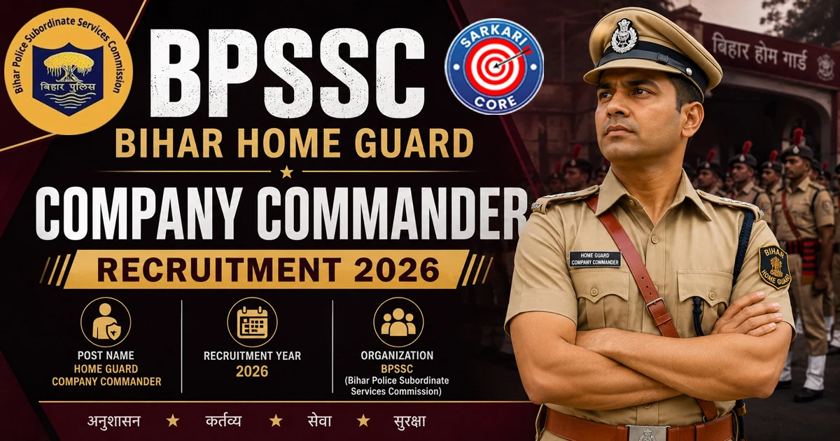 BPSSC Bihar Home Guard Company Commander Recruitment 2026