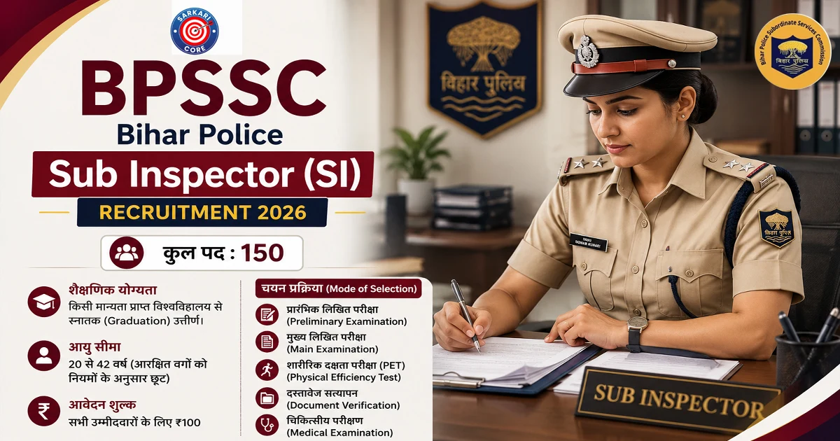 BPSSC Bihar Police Sub Inspector SI Recruitment 2026