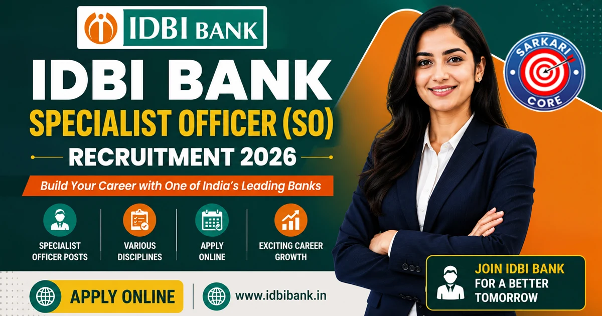 IDBI Bank Specialist Officer SO Recruitment 2026