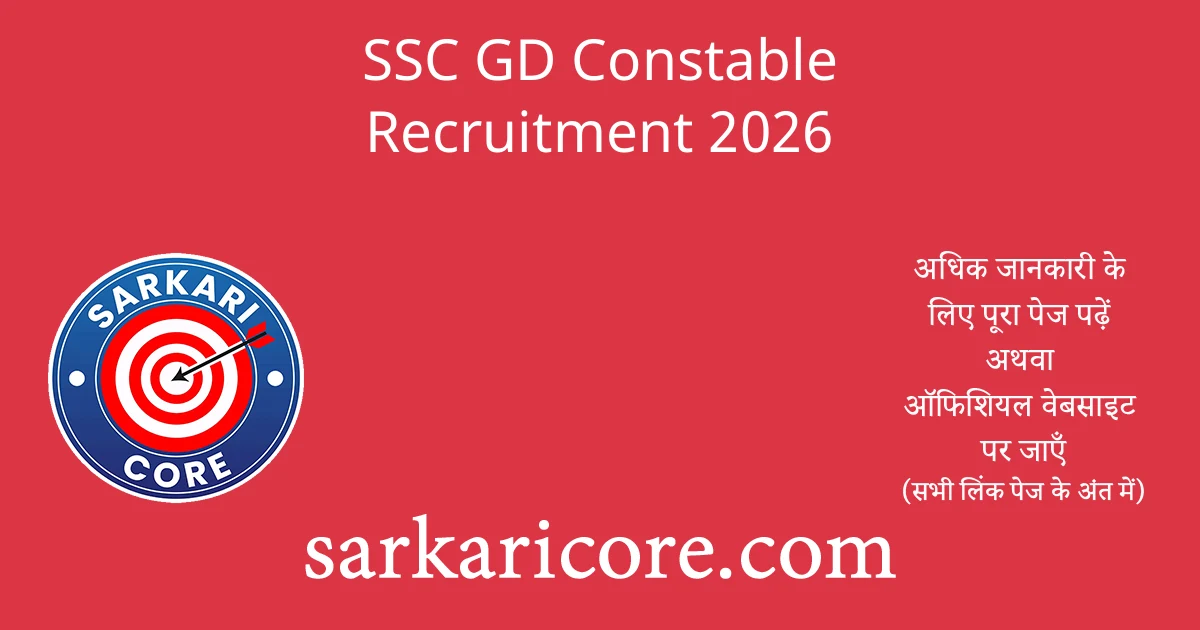 SSC GD Constable Recruitment 2026