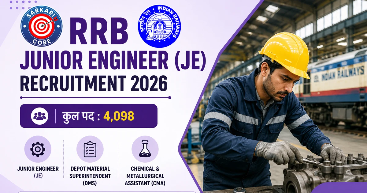 RRB Junior Engineer JE Recruitment 2026