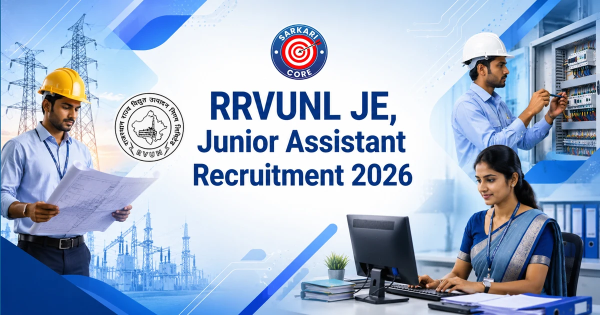 RRVUNL JE, Junior Assistant Recruitment 2026