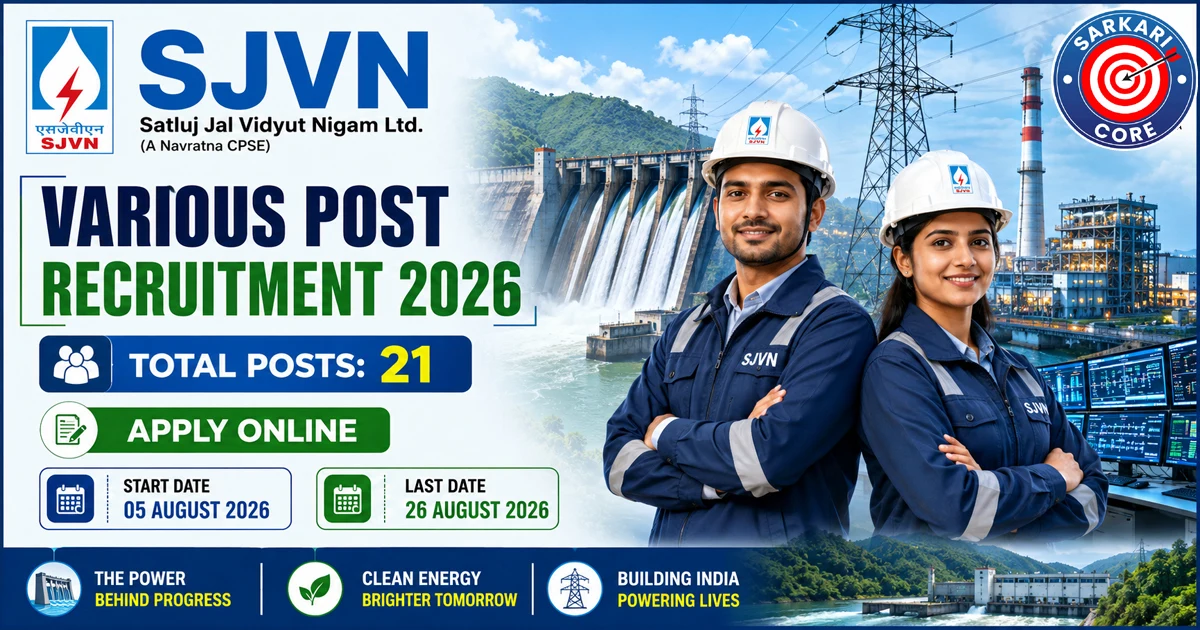 SJVN Various Post Recruitment 2026