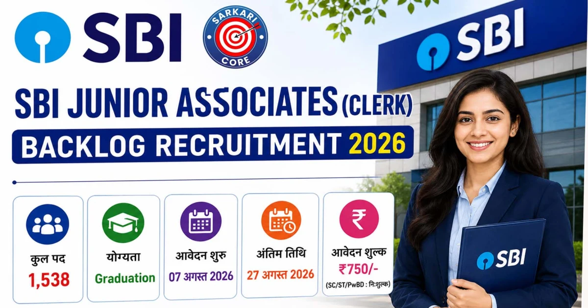 SBI Junior Associates Clerk Backlog Recruitment 2026