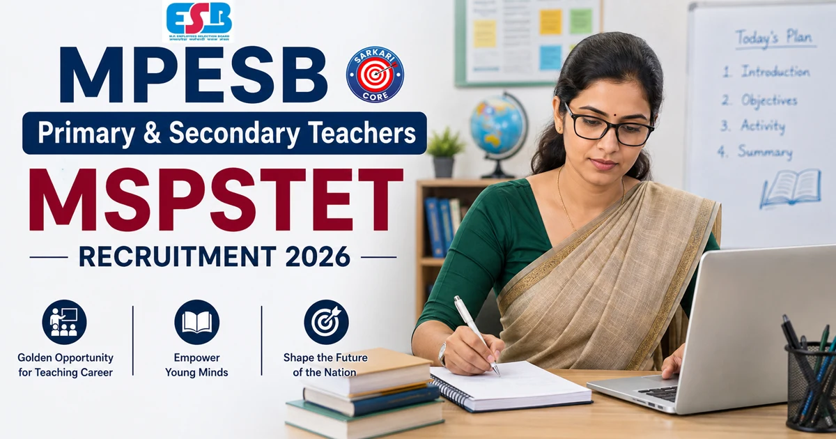 MPESB Primary and Secondary Teachers MSPSTET Recruitment 2026