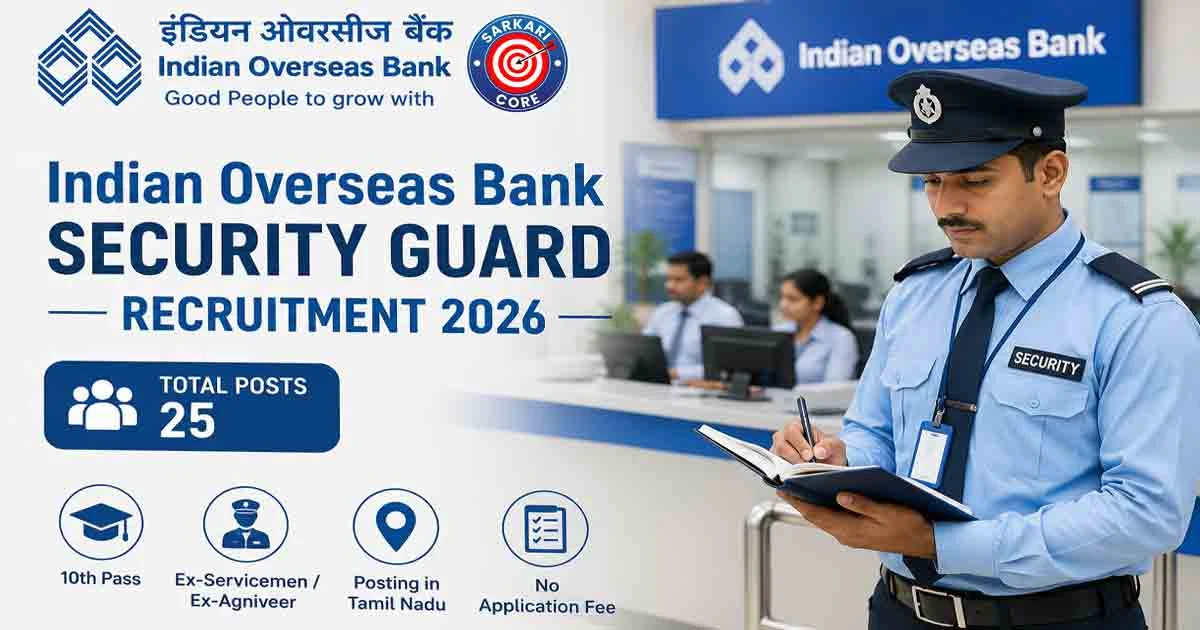 Indian Overseas Bank Security Guard Recruitment 2026
